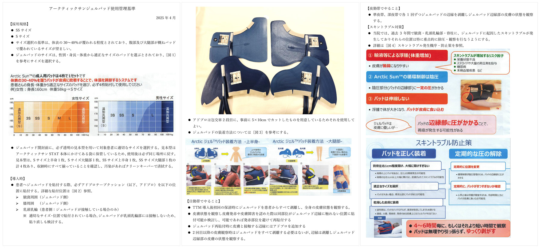 皮膚障害発生頻度及び発生部位